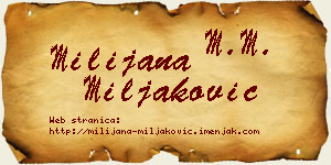Milijana Miljaković vizit kartica